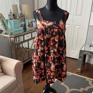 Eva Franco Darling Sleeveless Black & Red Floral Dress Size - M